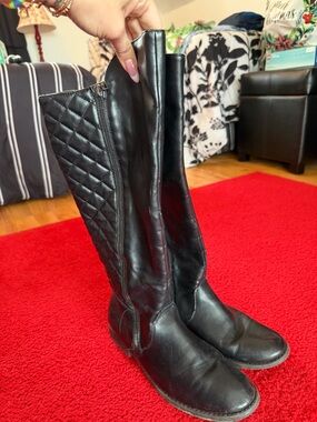 Target Black Quilted Knee-High Heeled Boots